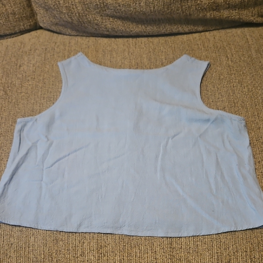 Sky Blue Sleeveless Women's Tank Top